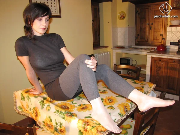 Brunette babe Elena showing her foot fetish pantyhose  - Non Nude, Clothed, Babe, Feet, Legs, Short Hair, High Heels, Beautiful, Solo  - Photo 14