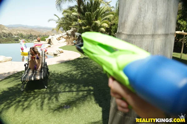 Skinny pornstar Riley Reid shows her hairy twat and gets rammed poolside  - Squirting, Big Cock, Cumshot, Cute, Reality, Hardcore, Outdoor, Sexy, Teen, Cowgirl  - Photo 9