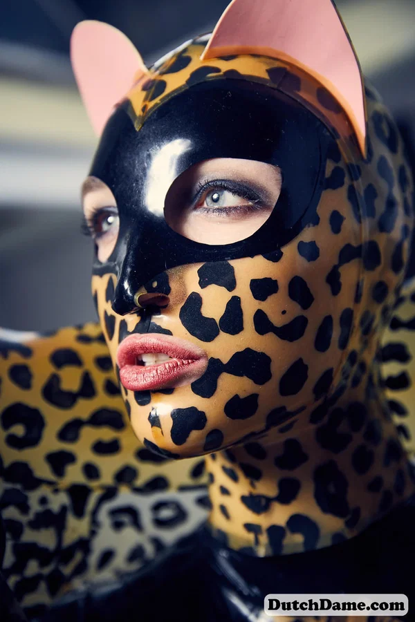 Solo model strikes hot poses in full body leopard print costume  - Cosplay, Latex, Fetish, Spreading, Beautiful, Boots, Solo, Babe, High Heels, Brunette  - Photo 14