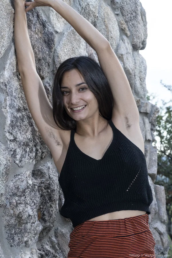 Amateur brunette Tiffany squeezes milk out of her tits & shows her hairy cunt  - Hairy, Amateur, Armpit, Pussy, Outdoor, Spreading, Feet, Non Nude  - Photo 2