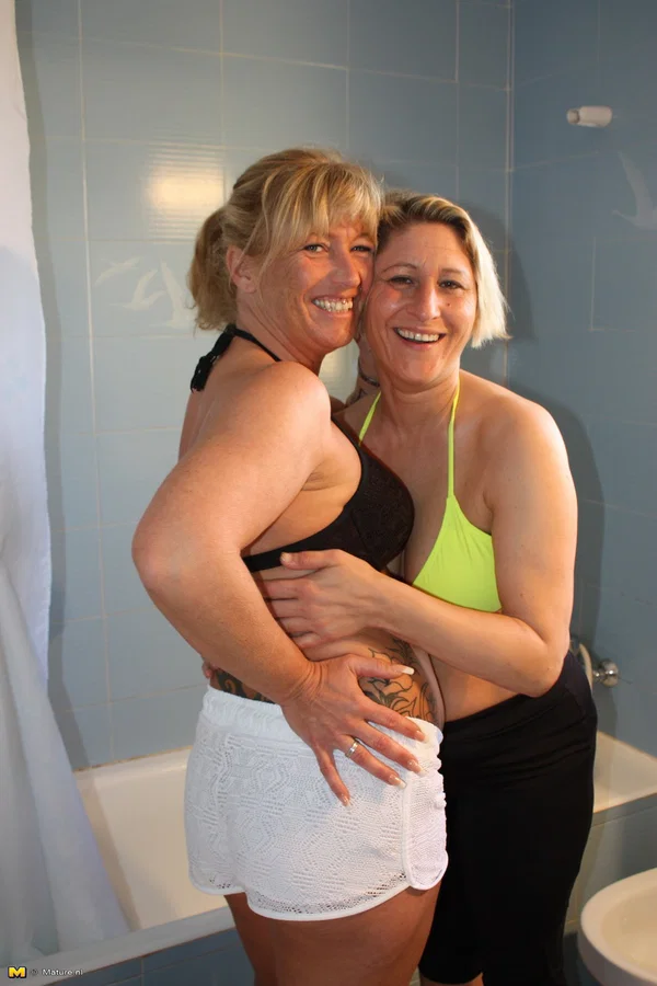 Overweight German women engage in lesbian sex before pleasuring a dick  - Mature, BBW, Amateur, Saggy Tits, Shorts, Reality, Curvy, MILF, Shower, Blonde  - Photo 2