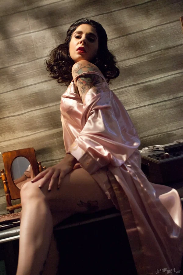 Tattooed amateur Joanna Angel plays with her nipples and shaved pussy in mules  - MILF, Amateur, Arab, Tattoo, Spreading, Clothed, Ass, Skinny, High Heels, Asshole  - Photo 4