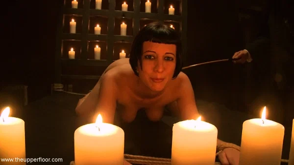 Restrained white girl is tortured before being used as a sex slave  - Blindfold, MILF, Short Hair, Bondage, BDSM, Cumshot, Face, Natural Tits, Big Tits, Brunette  - Photo 8
