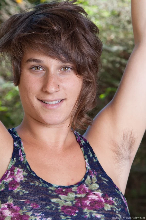 Luscious amateur brunette Sayge loses top & tiny shorts to show her hairy body  - Hairy, Curvy, BBW, Outdoor, Thick, Chubby, Pussy, Amateur, Panties, Shorts  - Photo 2