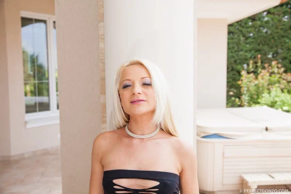 Platinum blonde teen Anastasia Blonde models by herself before anal sex  - Anal, Shaved, Pussy, Ass Fucking, Hardcore, Doggy Style, Tattoo, Blonde, Tiny Tits, Clothed  - Photo 3