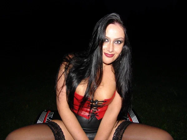 Fetish model Lady Angelina shows her big tits at night on a three wheeler  - Leather, MILF, Fetish, Upskirt, Boots, Spreading, Stockings, Clothed, Outdoor, Big Tits  - Photo 13