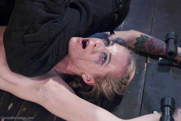 Tattooed blonde Jeze Belle getting flogged with bondage box on head  - Bondage, Tattoo, Hairy, BDSM, Big Tits, Dildo, Pussy, Legs, Spanking, Ass  - Photo 14