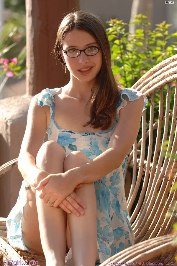 Nerdy amateur teen Erika removes her dress to toy her juicy vagina in a solo  - Glasses, Big Clit, Schoolgirl, Public, Dress, Dildo, Skirt, Amateur, Massage, Model  - Photo 2