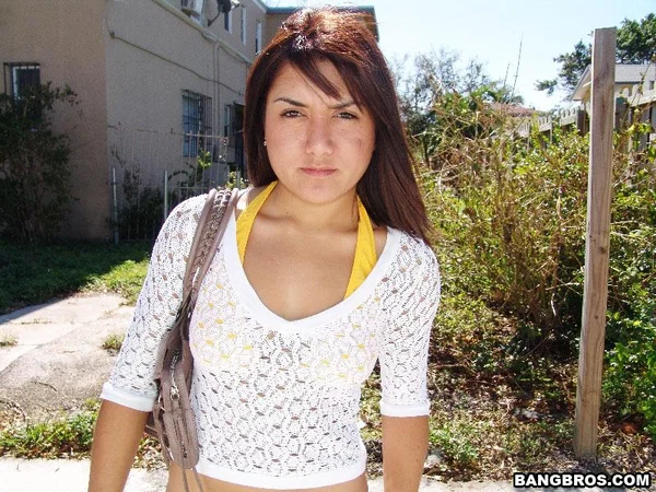 Cute Latina girl Vivi gets her natural tits sprayed with a warm load  - Latina, Public, Jeans, Cumshot, Amateur, Outdoor, Short Hair, Tiny Tits, Brunette, Non Nude  - Photo 7