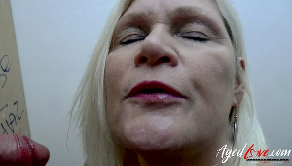 Fat granny Lacey Starr tastes a stiff gloryhole rod and eats sticky cum  - Granny, Mature, MILF, British, Blonde, Non Nude, Old Young, Saggy Tits, Spreading, White  - Photo 20
