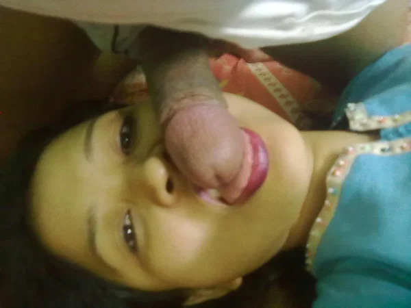 Indian wife changes attire while pleasuring her husband on bed POV style  - Indian, POV, Wife, Clothed, Brunette, Blowjob, Big Cock, Feet, Nipples, Tiny Tits  - Photo 6