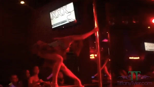 Sexy American stripper Tiffany Tyler dancing on the stage topless  - Petite, Pornstar, Brunette, White  - Photo 2