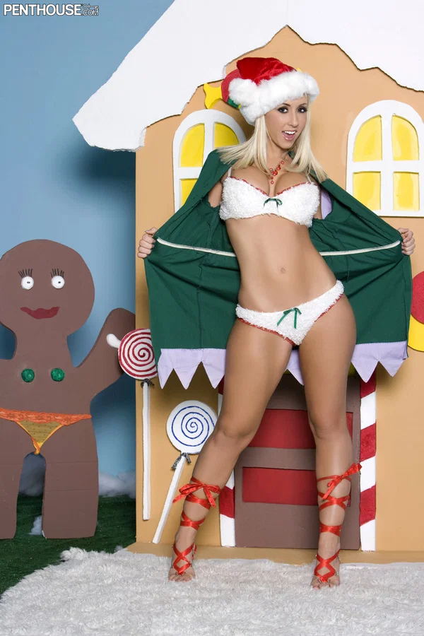 Cute blonde Jessica Lynn poses for a centerfold spread with an Xmas theme  - Christmas, Centerfold, MILF, Big Tits, Lingerie, Dildo, Pornstar, Pussy, Blonde, High Heels  - Photo 1