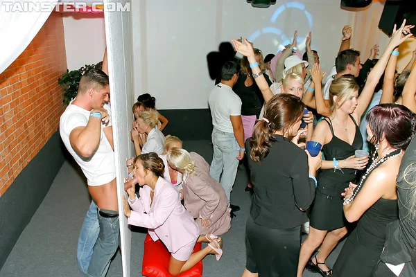 Lustful gals showing off their cock sucking skills at a gloryhole party  - Gloryhole, Orgy, Party, Blowjob, Ball Licking, Stockings  - Photo 11