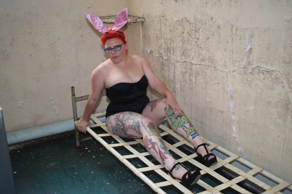 Tattooed redhead Mollie Foxxx models in a bunny costume and glasses  - Amateur, Mature, Cosplay, BBW, Curvy, Ass, Thick, Chubby, Glasses, Redhead  - Photo 1