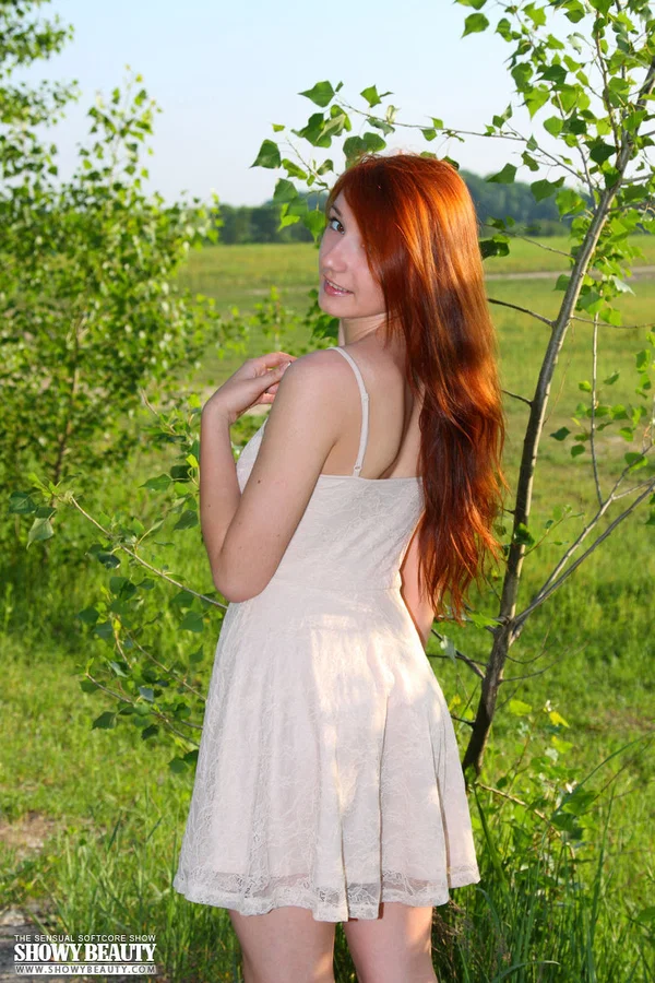 Natural redhead Anna gets naked on a country road in heels  - Redhead, Teen, Amateur, Ass, Pussy, Outdoor, Upskirt, Clothed, Tiny Tits, Skinny  - Photo 4