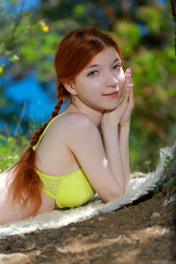 Pale redhead takes off her bikini to model totally naked under a tree  - Redhead, Perfect, Pale, Cute, Teen, Babe, Beautiful, Solo, Glamour, Model  - Photo 3