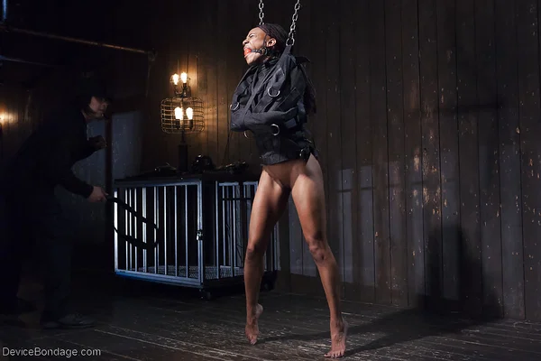 Ebony chick Nikki Darling gets whipped & has her ass toyed in straight-jacket  - Bondage, Ebony, Fetish, Dildo, BDSM, Anal, Close Up, Ass, African, Nipples  - Photo 7