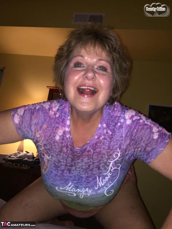 Older amateur Busty Bliss uncovers or natural tits prior to a POV blowjob  - Mature, Amateur, Chubby, Curvy, BBW, Thick, Short Hair, Natural Tits, Big Tits, Face  - Photo 5