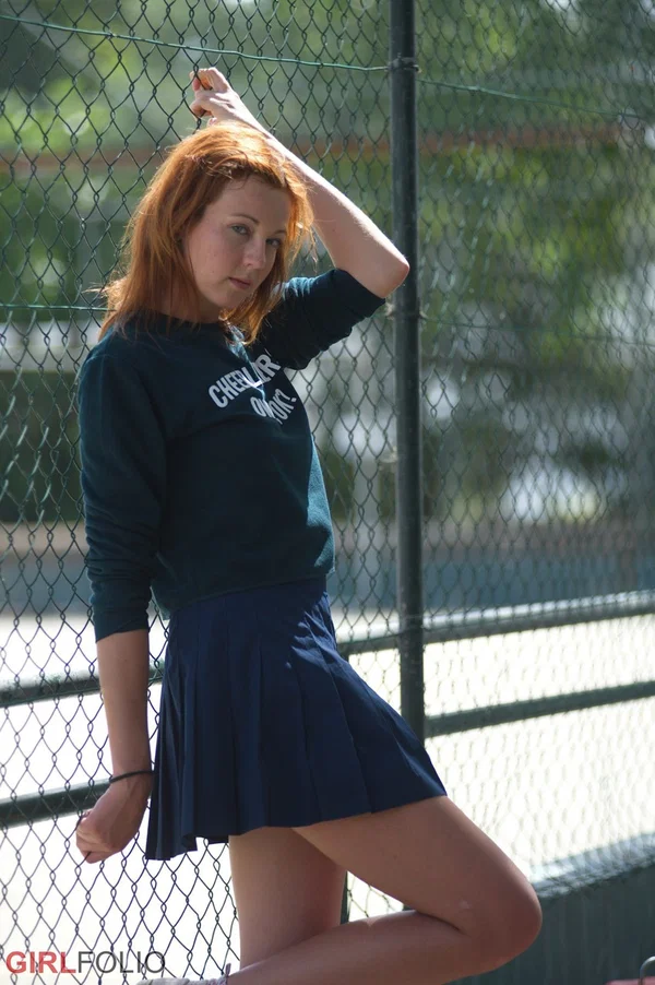 Hot redhead Elen Moore flashes sexy upskirt walking to cheerleader practice  - Clothed, Outdoor, Panties, Redhead, Skirt, Babe, Ass, Upskirt, Legs, Glamour  - Photo 3