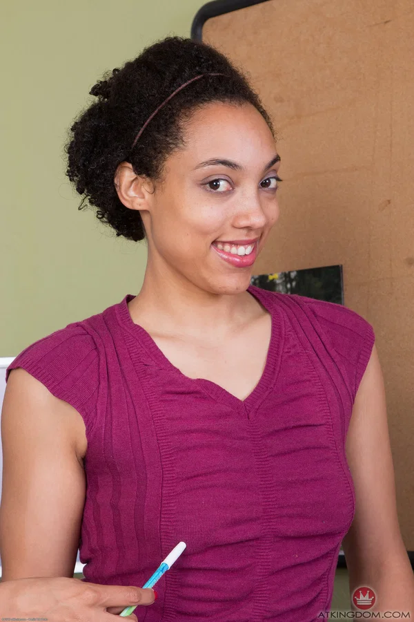 Ebony babe Tori Chic shows her hairy armpits and beaver at her workplace  - Ebony, Hairy, African, Short Hair, Amateur, Uniform, Office, Panties, Spreading, Sexy  - Photo 2