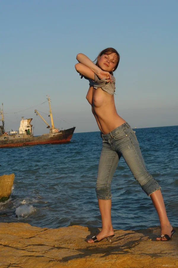 Erotic Beauty performed by Petra E Naked Images  - Outdoor, Sandals, Jeans, Undressing, Teen, Tiny Tits, Clothed, Babe, Cute, Beautiful  - Photo 4
