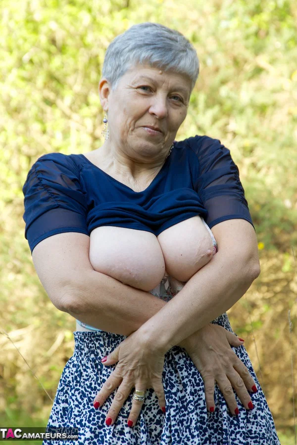 Naughty granny Savana reveals her big juggs and juicy ass in public  - Granny, BBW, Outdoor, Amateur, Blonde, Ass, Short Hair, European, Chubby, Curvy  - Photo 20