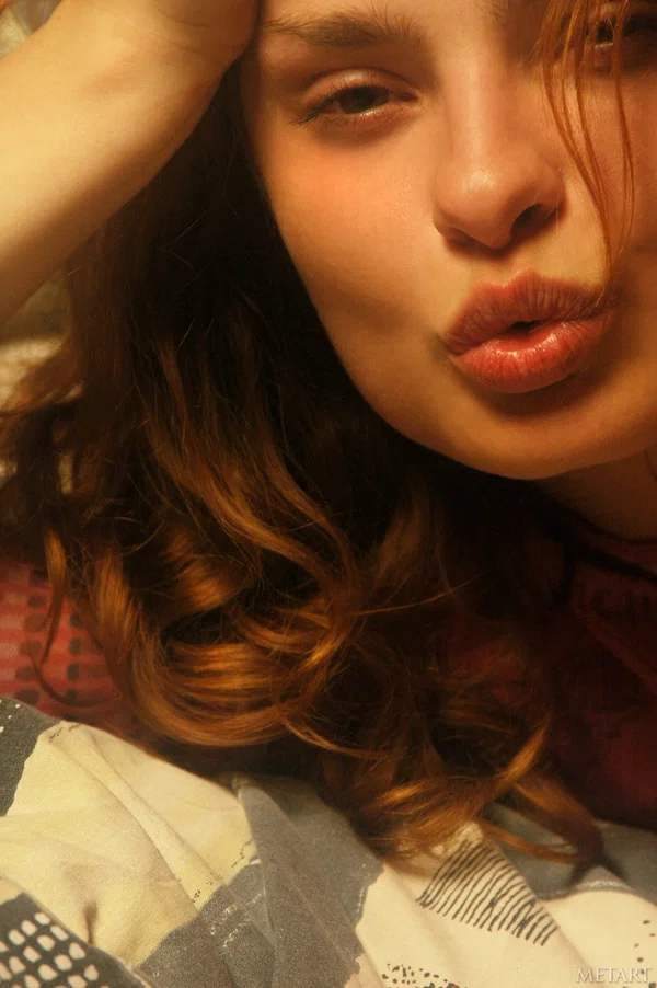 Natural redhead in flimsy top shows her big tits and bare ass on her bed  - Face, Hairy, Redhead, Babe, Non Nude, Big Tits, PAWG, Ass, Beautiful, Cute  - Photo 10