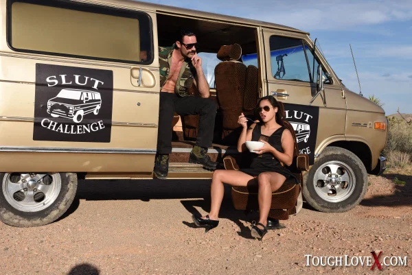 Brunette girl Sofia Nova gets involved in hardcore fucking in and out of a van  - Fetish, Hardcore, Deepthroat, Outdoor, Blowjob, High Heels, Shaved, Brunette, Ass Fucking, Cowgirl  - Photo 2