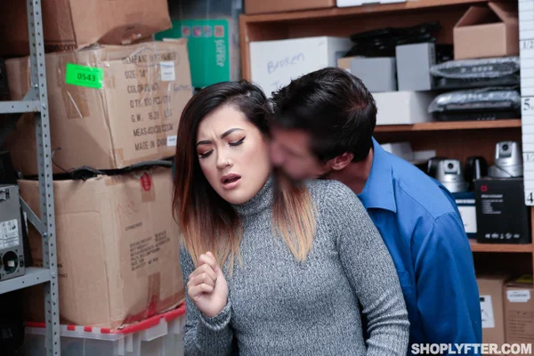 Hot brunette babe Aubree Ice gets banged after stealing at a store  - Reality, Asian, Office, Jeans, POV, Teen, Amateur, Sexy, Cumshot, Facial  - Photo 5
