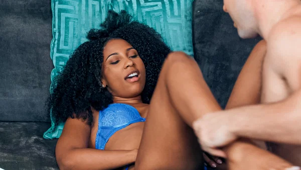 Beautiful ebony pornstar MILF Olivia Jayy gets stripped and rammed in IR sex  - Interracial, Fetish, Brunette, Spreading, Pornstar, Non Nude  - Photo 5