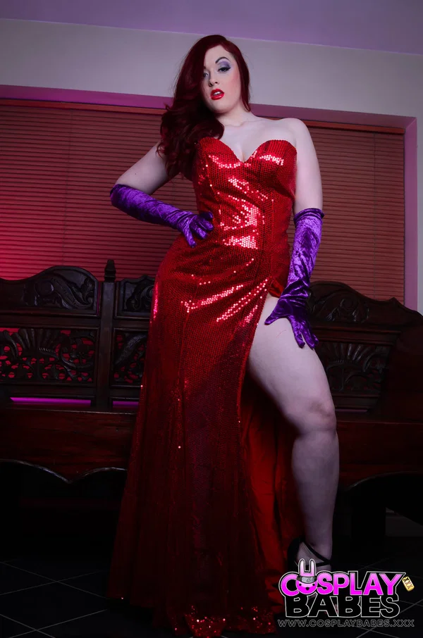 Voluptuous cosplay babe Jaye Rose gives topless blowjob as Jessica Rabbit  - Redhead, Blowjob, Big Tits, Pussy, Spreading  - Photo 15