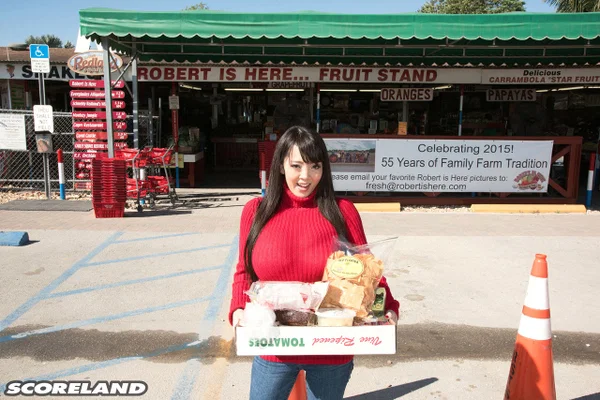 Asian girl with long hair Hitomi fills out her red sweater in non nude action  - Asian, Non Nude, Outdoor, Big Tits, Japanese, Jeans, Clothed, Babe, Natural Tits, Brunette  - Photo 2