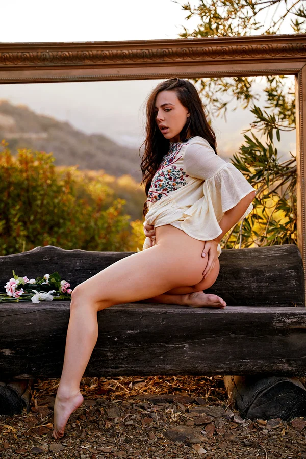 Glamorous babe Whitney Wright strips her long dress and poses naked  - Centerfold, Babe, Beautiful, Pornstar, Glamour, Model, White, Brunette, Solo  - Photo 5