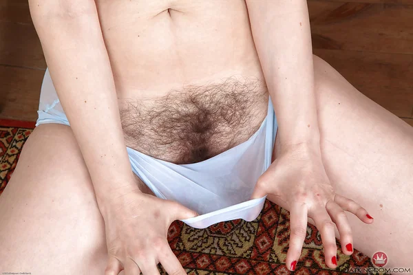 Mature dame Nikita releasing her hairy pussy from see through underwear  - Mature, Hairy, Saggy Tits, Panties, Legs, Spreading, Ass, Close Up, Big Tits, Pussy  - Photo 8