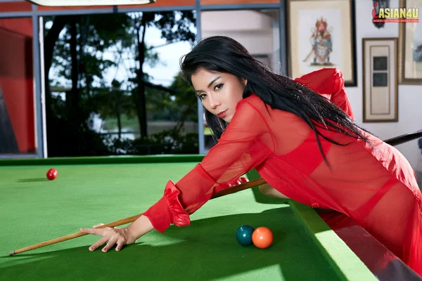 Beautiful Asian girl Aliyah gets naked on top of a snooker table  - Asian, Lingerie, Beautiful, Tiny Tits, Legs, Solo, Spreading, Panties, Nipples, Pussy  - Photo 3