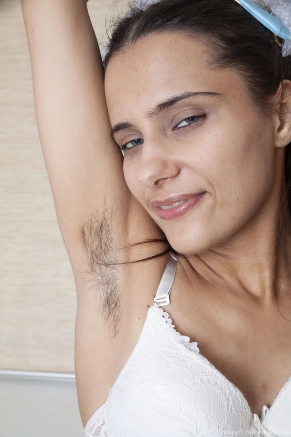 Slim amateur teen Klara plays with her hairy armpits and pussy in a solo  - Hairy, Spreading, Amateur, Pussy, Lingerie, PAWG, Tiny Tits, Close Up, Upskirt, Ass  - Photo 4