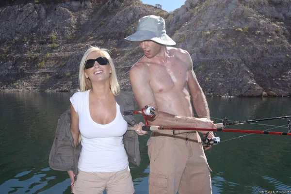 Blonde catch of the day Tasha Reign handles a big rod in her shaved pussy  - Blonde, Hardcore, Kissing, Big Cock, Shaved, Big Tits, Reality, Outdoor, Shorts, Clothed  - Photo 6