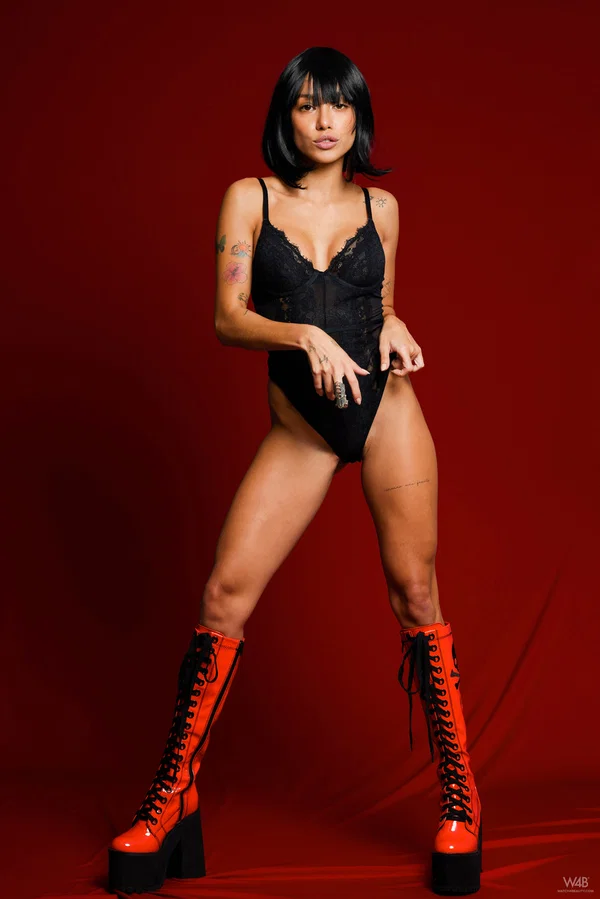 Dark-haired babe Camila Luna teases with her perfect firm ass and fake tits  - Venezuela, Boots, Natural Tits, Bodysuit, Perfect, Teen, Pornstar, Latina, Beautiful, Short Hair  - Photo 2