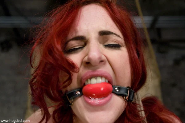 Big boobed ginger MILF Mz Berlin getting tied up and gagged in the dungeon  - Redhead, Bondage, Petite, BDSM, Big Tits, Natural Tits, Face, Dildo, Clothed, Tattoo  - Photo 15