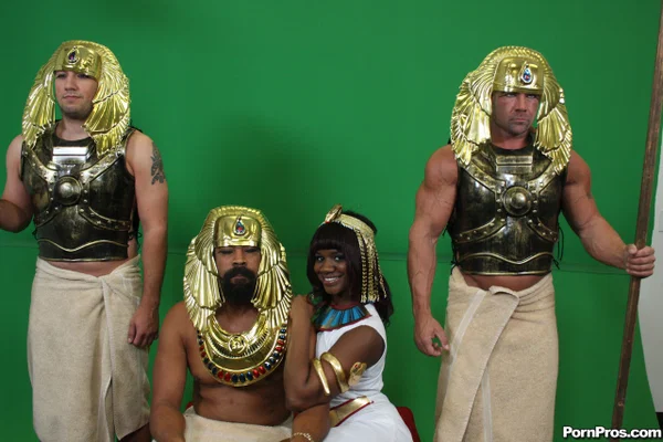 Hot chubby ebony Phylisha posing in costume with her Egyptian roleplay partner  - Teen, Cute, Non Nude  - Photo 14