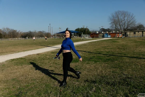 Brunette babe amateur Jenna Phillips teases with her ass in tights outdoors  - Amateur, Beautiful, Babe, Solo, Non Nude  - Photo 6