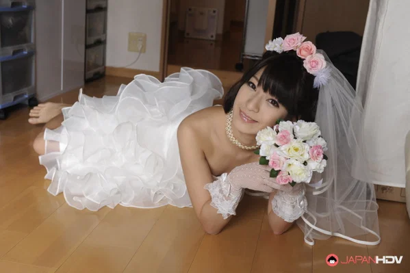 Pretty Japanese bride Ruri Narumiya takes off her wedding dress to pose nude  - Wedding, Japanese, Asian, Beautiful, Babe, Brunette, Skirt, Clothed, Pussy, Panties  - Photo 3