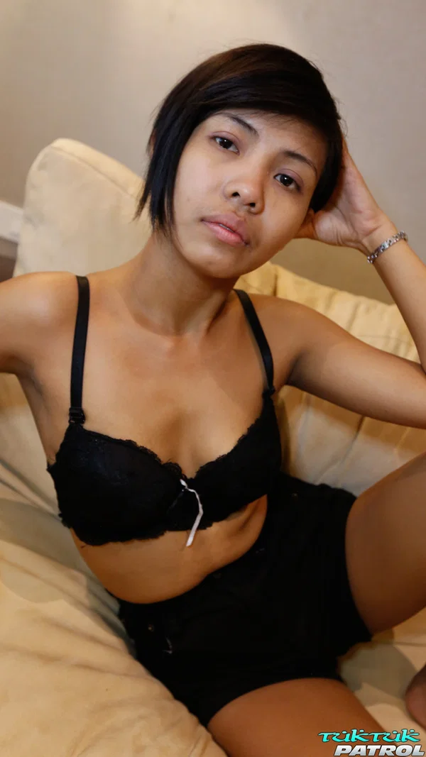 Asian babe Mint D shows off her petite body while stripping for some POV sex  - Thai, Asian, Short Hair, Skinny, Pussy, Ass, Creampie, Amateur, Undressing, Shorts  - Photo 1
