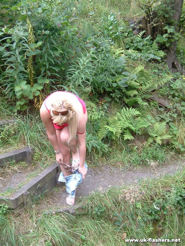 Overweight UK female with blonde hair strips naked on a popular walking trails  - Public, BBW, Amateur, Thick, Legs, Big Tits, Chubby, Blonde, Curvy, Skirt  - Photo 5