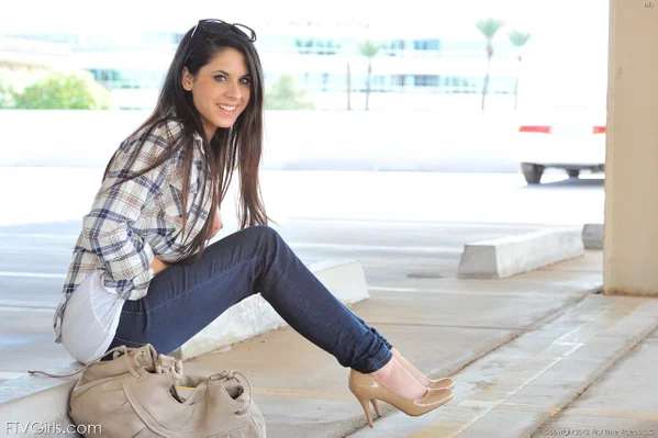 Beautiful babe Lilly shamelessly flashing her boobs and booty in public  - Jeans, Public, Sexy, Amateur, High Heels, Solo, Ass, Outdoor, Glasses, Pretty  - Photo 14