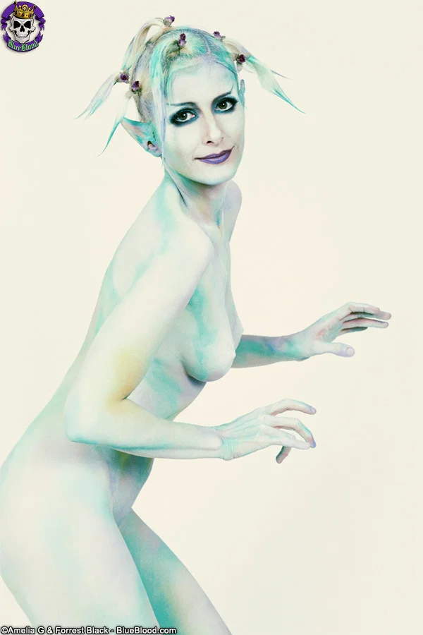 Pale blonde Eve Bennu wears no clothes during a modelling gig  - Cosplay, Fetish, Blonde, Tiny Tits, Babe, Legs, Face, Pale, Beautiful, Shaved  - Photo 6
