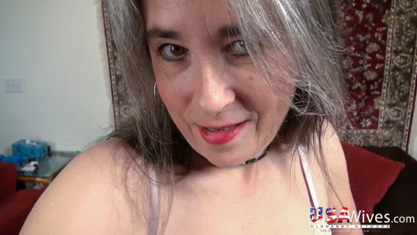 Frisky granny Marie-USA squeezing her juicy boobs and masturbating  - Granny, Mature, Hairy, BBW, Chubby, Curvy, Thick, Pussy, Close Up, Face  - Photo 3