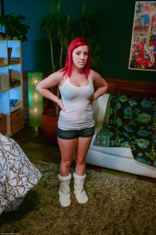 Pale redhead Lady Monroe models non nude and nude during a shoot  - Curvy, Teen, Amateur, Pale, Chubby, Thick, BBW, Petite, Cute, Redhead  - Photo 3