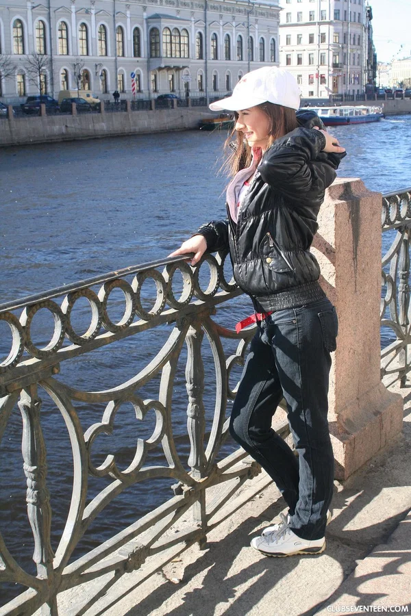 Nice teen Vika Volkova takes off her cap and clothes for sex in sneakers  - Teen, Cute, European, Outdoor, Non Nude  - Photo 1